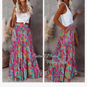 Fun, easy, and comfortable drawstring skirt. Size medium